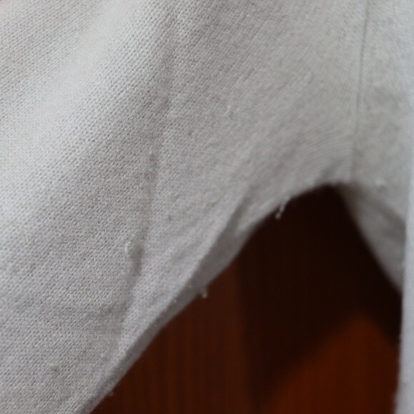 The Breed Gray Cashmere Deep V Sweater Hood Pockets Medium Luxury Layering Knit - Picture 8 of 12